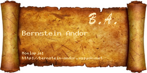 Bernstein Andor névjegykártya